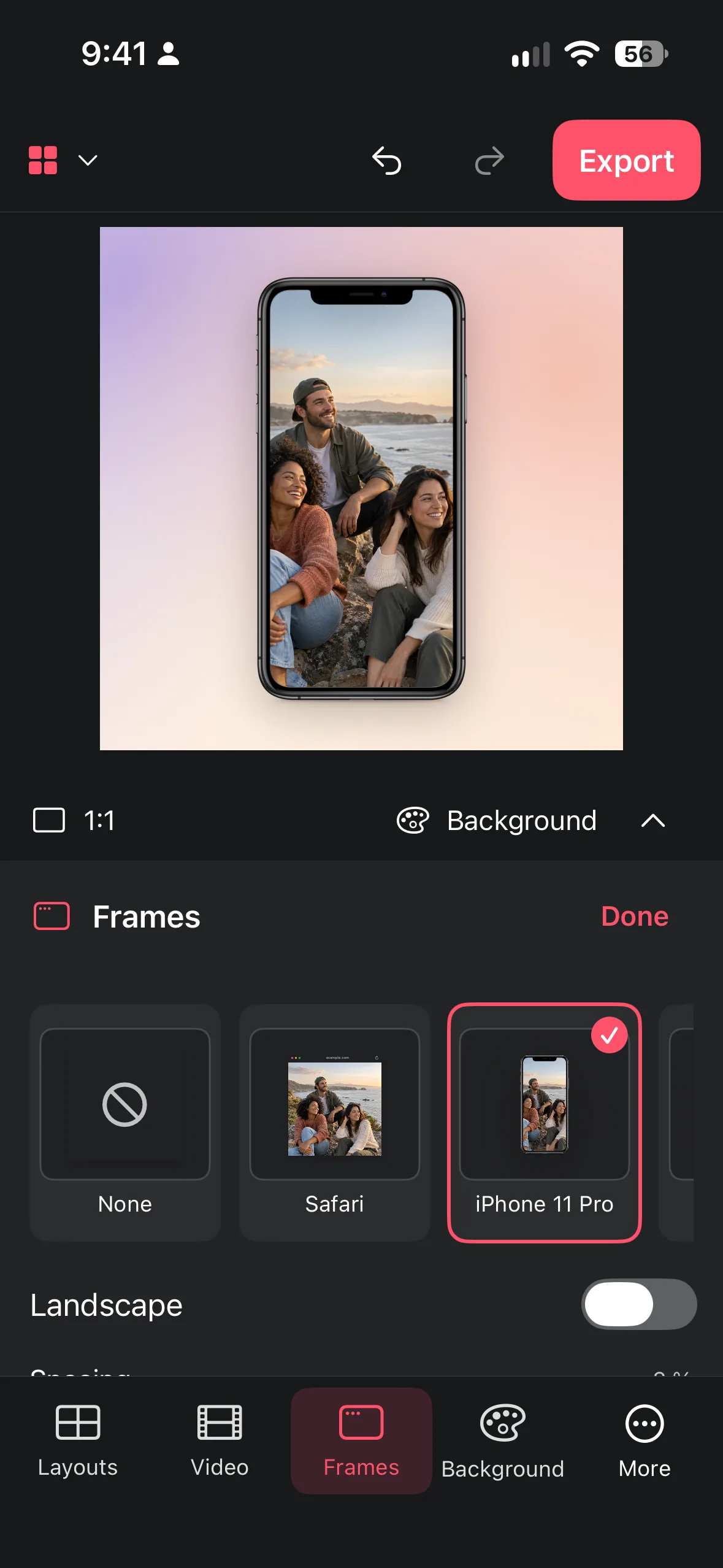 Present screenshots in browser and device mockups