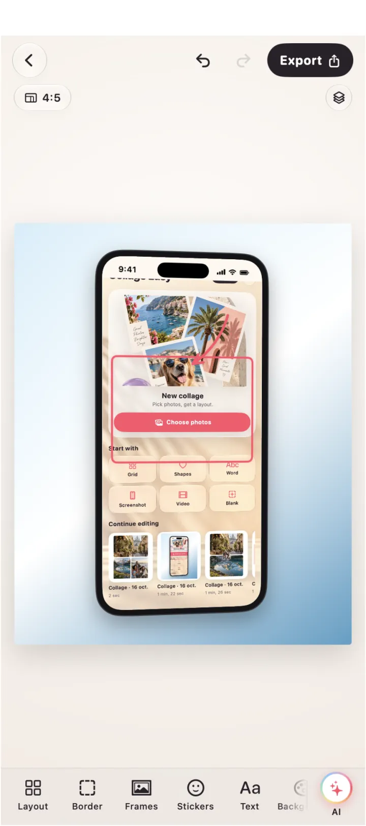 A screenshot framed in an iPhone mockup